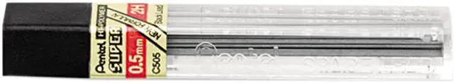 Main image of Pentel C505-2H Super Hi-Polymer Lead Refills, 0.5mm, 2H, Black, 12 Leads/Tube