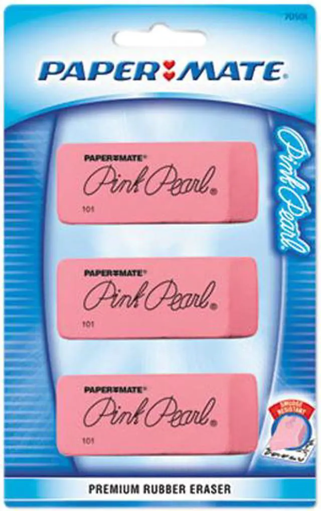 Main image of Paper Mate 70501 Pink Pearl Eraser, Large, 3/Pack
