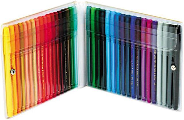 Pentel S360-36 Fine Point Color Pen Set, 36 Assorted Colors, 36/Set 