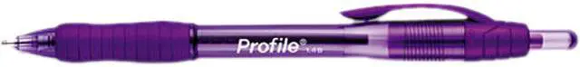 Main image of Paper Mate 35830 Profile Ballpoint Retractable Pen, Purple Ink, Bold, Dozen