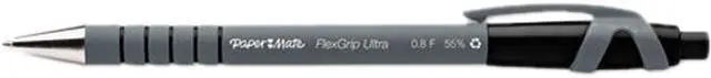 Main image of Paper Mate FlexGrip Ultra Retractable Ball Pen, Black Ink, Fine, .70 mm (Dozen)