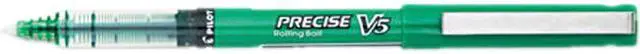 Main image of Pilot 25104 Precise V5 Roller Ball Stick Pen, Needle Pt, Green Ink, 0.5mm Extra Fine, Dozen