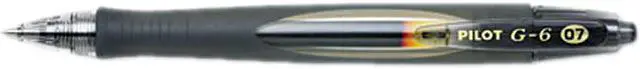 Main image of Pilot 31401 G6 Gel Roller Ball Pen, Retractable, Refillable, Black Ink, 0.7mm Fine