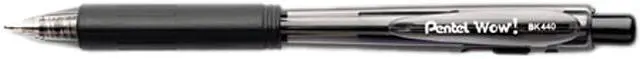 Main image of Pentel BK440-A WOW! Ballpoint Retractable Pen, Black Ink, Medium, Dozen