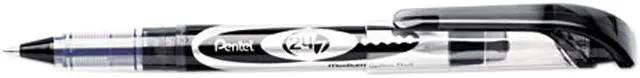 Main image of Pentel BLD97-A 24/7 Roller Ball Capped Free-Flowing Liquid Pen, Black Ink, Medium, Dozen