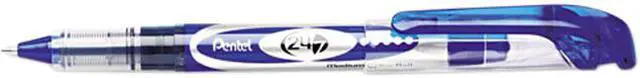 Main image of Pentel BLD97-C 24/7 Roller Ball Capped Free-Flowing Liquid Pen, Blue Ink, Medium, Dozen