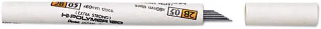 Main image of Pentel C525-2B Premium Hi-Polymer Lead Refills, 0.5mm, 2B, Black, 12 Leads/Tube