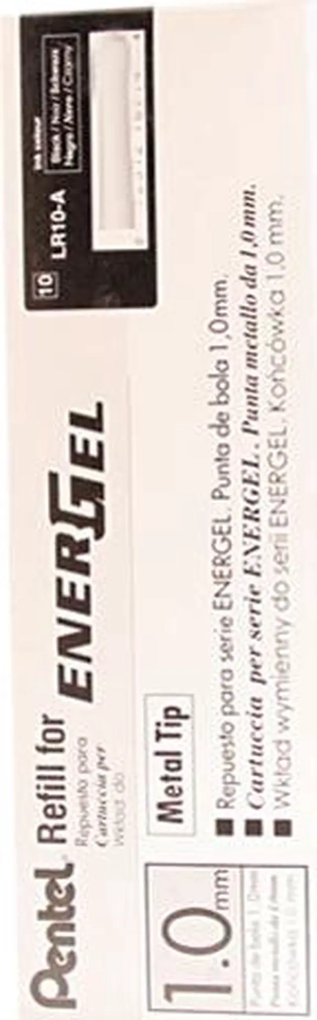 Main image of Pentel LR10-A Refill for EnerGel RTX, EnerGel Deluxe, Metal Tip, Bold, Black Ink
