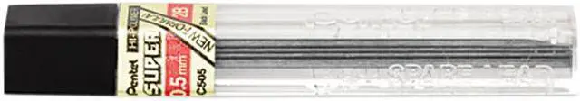 Main image of Pentel C505-2B Super Hi-Polymer Lead Refills, 0.5mm, 2B, Black, 12 Leads/Tube