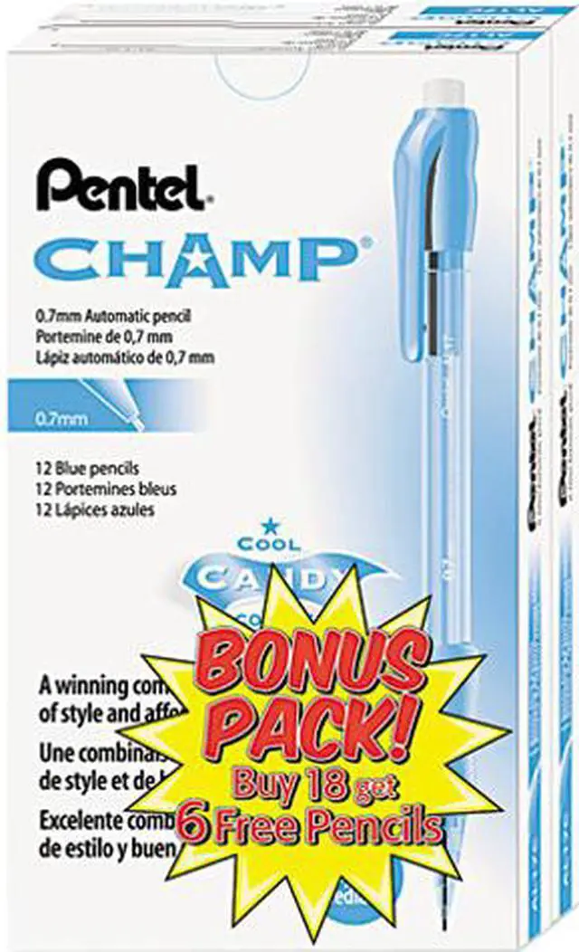 Main image of Pentel AL17CSW-US Champ Mechanical Pencil, 0.70 mm, Blue Barrel, 24/Pack