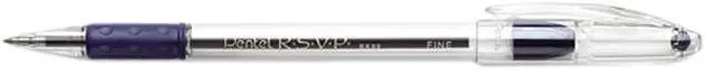 Main image of Pentel BK90-C R.S.V.P. Ballpoint Stick Pen, Blue Ink, Fine, Dozen
