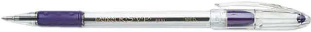 Main image of Pentel BK91-V R.S.V.P. Ballpoint Stick Pen, Violet Ink, Medium, Dozen