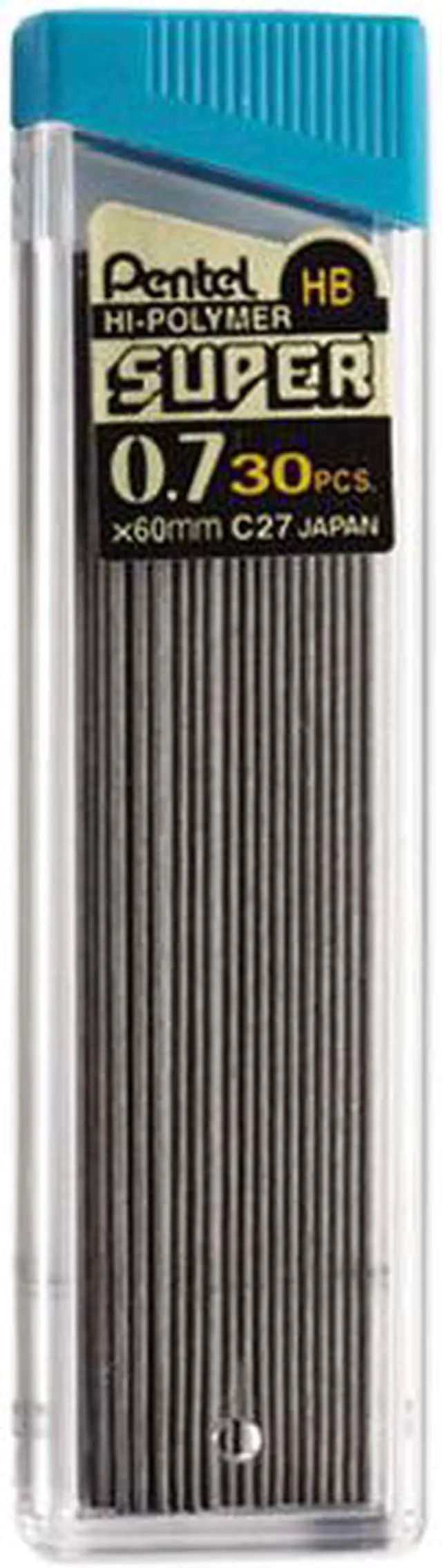 Main image of Pentel C27-HB Super Hi-Polymer Lead Refills, 0.7mm, HB, Black, 30 Leads/Tube