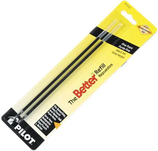 Main image of Pilot 77215 Refill, Non-retract Better/BetterGrip/EasyTouch Ballpoint, Fine, BLK, 2/Pack