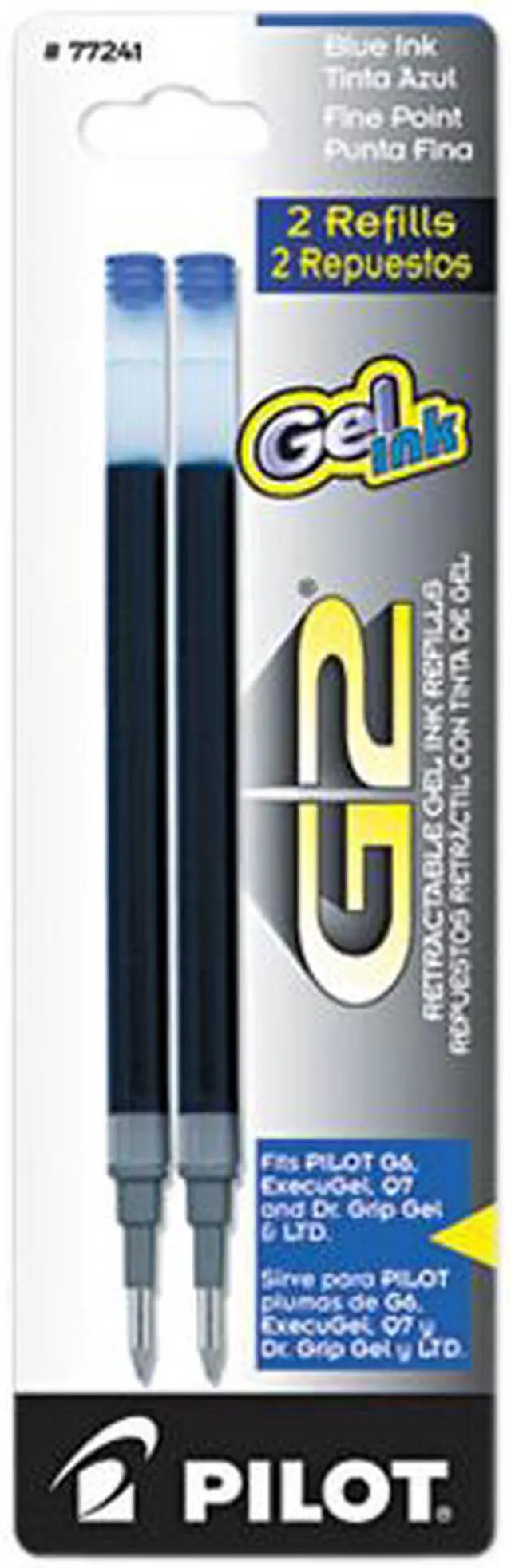 Main image of Pilot 77241 Refill for G2 Gel, Dr. Grip Gel/Ltd, ExecuGel G6, Q7, Fine, Blue, 2/Pack