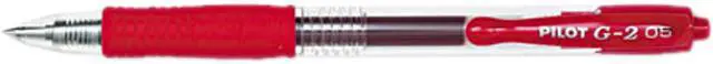 Main image of Pilot 31004 G2 Gel Roller Ball Pen, Retractable, Red Ink, 0.5mm Extra Fine, Dozen