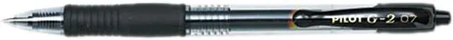 Main image of Pilot 31020 - G2 Retractable Gel Ink Pen Fine Pen Point Type - 0.7 mm - Black Ink - Clear Barrel - 12 / Dozen