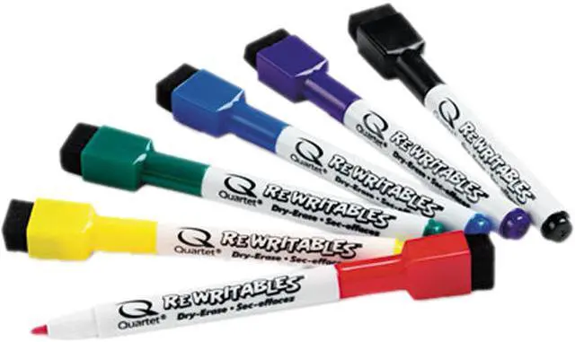 Main image of Quartet 51-659312 ReWritables Dry Erase Mini-Markers, Fine Point, Six Colors, 6/Set