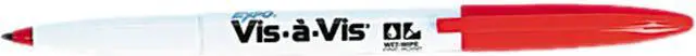 Main image of EXPO 16002 Vis-à-Vis Wet-Erase Overhead Projection Marker, Fine Point, Red, Dozen