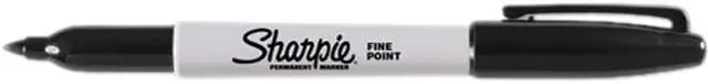 Main image of Sharpie 30001 Permanent Marker, Fine Point, Black, Dozen