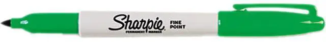 Main image of Sharpie 30004 Permanent Marker, Fine Point, Green, Dozen