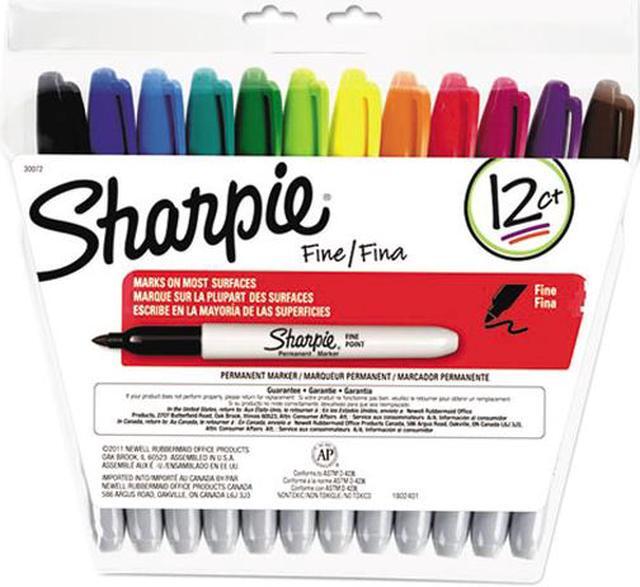 Main image of Sharpie 30072 Permanent Markers, Fine Point, Assorted, 12/Set