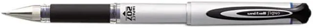 Main image of Uni-Ball, 65801, Gel Impact 207 Rollerball Pen, 1 mm Point Size - Refillable - Blue Gel-based Ink - Silver Barrel - 12/DZ, 1 Dozen