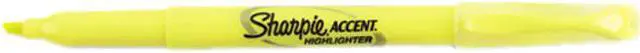 Main image of Sharpie Accent Pocket Style Highlighter, Micro Chisel Tip, Fluorescent Yellow Ink (Dozen)