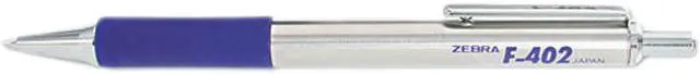 Main image of Zebra 29220 F-402 Ballpoint Retractable Pen, Blue Ink, Fine