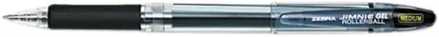 Main image of Zebra 44110 Jimnie Roller Ball Stick Gel Pen, Black Ink, Medium, Dozen
