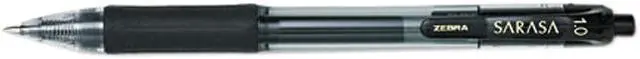 Main image of Zebra 46610 Sarasa Roller Ball Retractable Gel Pen, Black Ink, Bold, Dozen