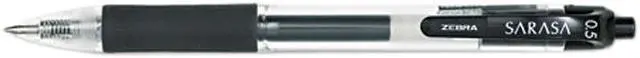 Main image of Zebra 46710 Sarasa Roller Ball Retractable Gel Pen, Black Ink, Fine, Dozen