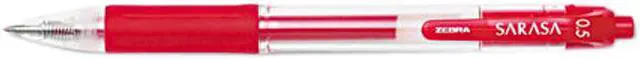 Main image of Zebra 46730 Sarasa Roller Ball Retractable Gel Pen, Red Ink, Fine, Dozen