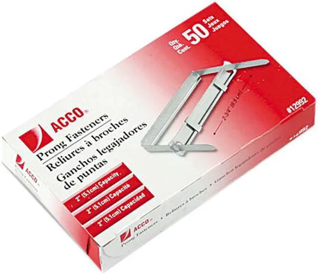 Main image of Acco 12992 Standard Two-Piece Paper File Fasteners, Two Inch Capacity, 50/Box