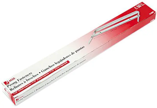 Main image of Acco 12995 Standard Two-Piece Paper File Fasteners, 3 1/2 Inch Capacity, 50/Box