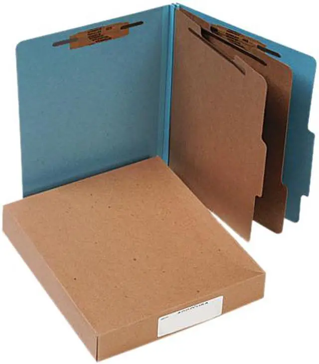 Main image of Acco 15026 Pressboard 25-Pt. Classification Folders, Letter, Six-Section, Sky Blue, 10/Box