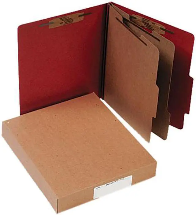 Main image of Acco 15036 Pressboard 25-Pt. Classification Folder, Letter, Six-Section, Earth Red, 10/Box