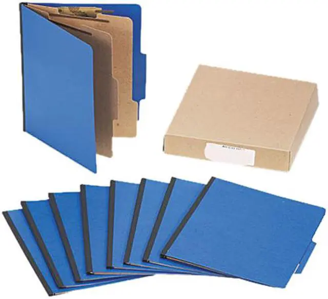 Main image of Acco 15663 Presstex Colorlife Classification Folders, Letter, 6-Section, Dark Blue, 10/Box