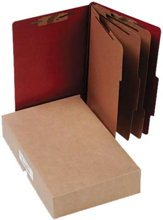 Main image of Acco 16038 Pressboard 25-Pt. Classification Folder, Legal, Eight-Section, Earth Red, 10/Box