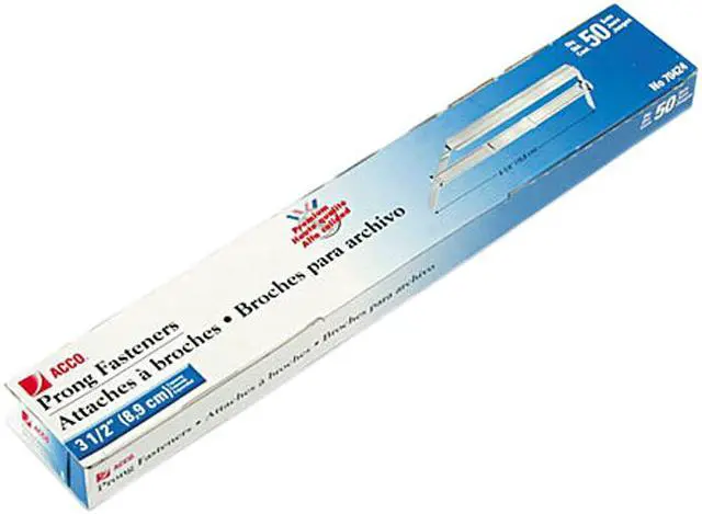 Main image of Acco 70424 Two-Piece Paper Fasteners, 3-1/2 Inch Capacity, 4-1/4 Inch Center, 50/Box