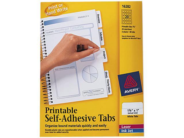 Avery Printable Tab Inserts For Hanging File Folders 3-1/2" Acid-Free