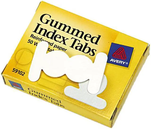 Main image of Avery 59102 Gummed Index Tabs, 5/8 in, White, 50/Pack