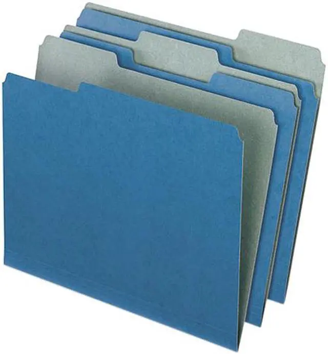 Main image of Pendaflex Earthwise 04302 Recycled File Folders, 1/3 Cut Top Tab, Letter, Blue, 100/Box
