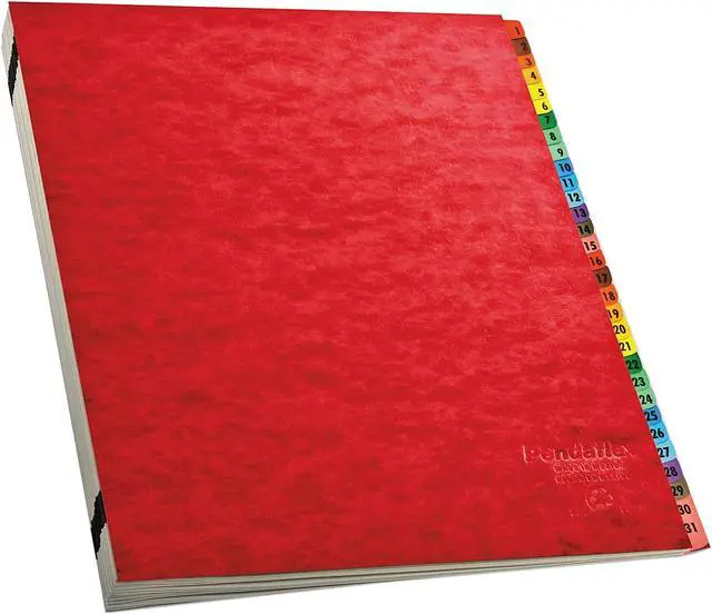 Main image of Pendaflex 11014 Expandable Desk File, 1-31 Index, Letter Size, Acrylic-Coated PressGuard, Red