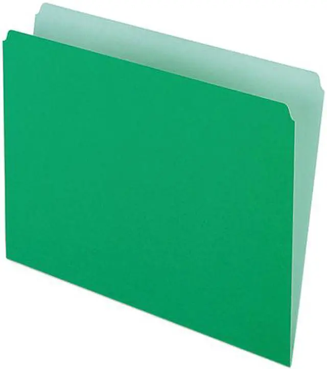 Main image of Pendaflex 152-BGR Two-Tone File Folders, Straight Cut, Top Tab, Letter, Green/Light Green, 100/Box