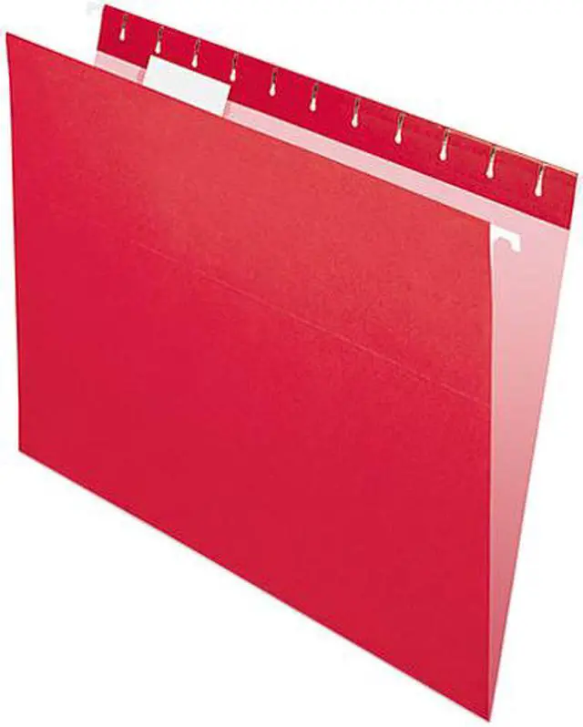Main image of Pendaflex 81608 Hanging File Folders, 1/5 Tab, Letter, Red, 25/Box