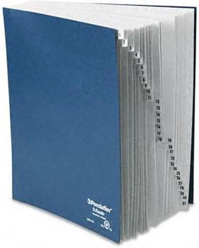 Main image of Pendaflex DDF4-OX Desk File, 1-31 Index, Letter Size, Acrylic-Coated Pressboard, Black/Blue