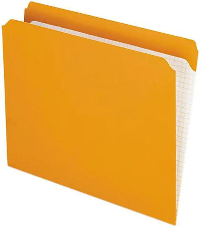 Main image of Pendaflex R152ORA Two-Ply Reinforced File Folder, Straight Cut, Top Tab, Letter, Orange, 100/Box