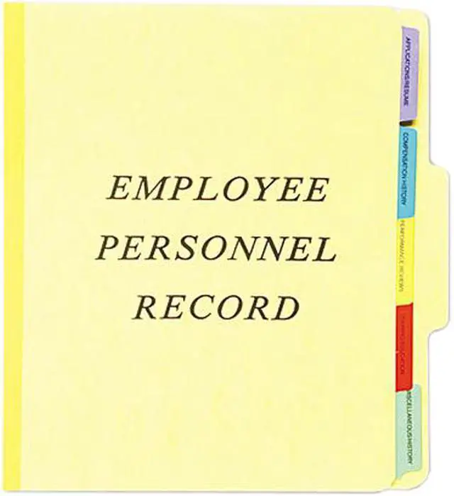 Main image of Pendaflex SER-1-YEL Vertical Personnel Folders, 1/3 Cut Top Tab, Letter, Yellow