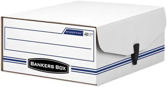 Main image of Bankers Box FEL48110 LIBERTY Binder-Pak Storage Box, Letter, Snap Fastener, White/Blue